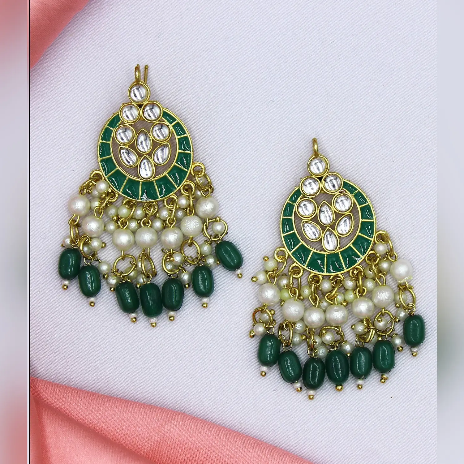 Ohrringe Meena kari Designer bunte Perlen indischen Stil Premium-Qualität Jumkha Bali Creolen für Frauen Earchain Ohrring