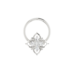 AJRETAIL 0.03 Carat Brillant Couleur HI Or 14K Fleur Ethnique Diamant Clou de Nez Pureté VS-SI Bijou de Piercing Fin - Product Image 3