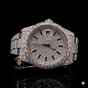 Montre en argent 925 de qualité supérieure avec diamants Moissanite VVS pour un usage urbain, disponible en gros - Product Image 1