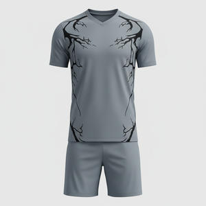 ชุดฟุตบอลหญิง/ชาย เสื้อเจอร์ซีย์พร้อมกางเกงขาสั้น ชุดฝึกซ้อมสองชิ้น ชุดกีฬาฟุตบอล แห้งเร็ว ชุดออกกำลังกาย รับผลิตตามแบบ OEM - Product Image 1