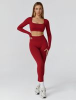 Ensemble de yoga d'hiver sans couture 2 pièces pour femme : soutien-gorge de sport dos nu et short, extensible, séchage rapide, écologique