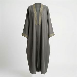 Vestido Musulmán para Mujer, Kaftán Abierto de Viscosa Sedosa, Abayas Islámicas, Jilbab, Ropa Elegante y Modesta, Calidad Premium, Venta al Por Mayor - Product Image 1