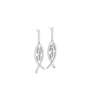 Magnifiques Boucles d'Oreilles Solitaires en Cristal Plaqué Or Argent Pur 925 – Adornment Chic pour Femme, Idée Cadeau Spectaculaire pour Réceptions - Product Image 1