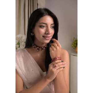 Ensemble de bijoux collier et boucles d'oreilles Choker Polki en argent sterling 925 pour femmes, mariage, luxe, Kundan, multicouche, fait main - Product Image 1