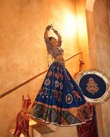 Colección Navratri: Lehenga Choli de Algodón con Bordado y Espejos Reales Hechos a Mano, con Dupatta, para Fiestas de Invierno