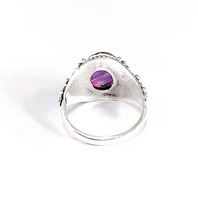 Cocktail <b>Ring</b> Vintage 925 Sterling <b>Silver</b> With Oval Amethyst Gemstone Boho Statement Jewelry Gift for Women & <b>Men</b> - Product Image 4