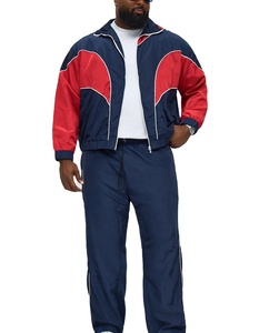 Custom Nylon Tracksuit Men Patchwork Lightweight Jacket and Oversized Track Jogging Pants Zip Windbreaker Premium Tracksuit - Product Image 5