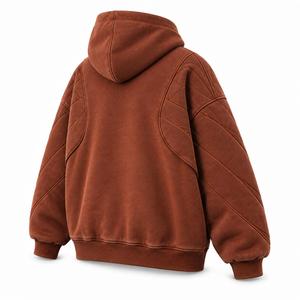 Sweat à capuche oversize pour homme, couleur unie, en molleton de coton, décontracté, avec poche avant, manches classiques, pour l'hiver, coupe ample, brodé, ODM, faible MOQ - Product Image 2
