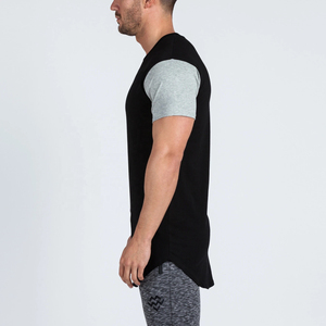 T-shirt de yoga à manches courtes en jersey de coton de qualité supérieure, coupe ajustée, respirant, imprimé numériquement, couleur unie, service OEM ODM pour hommes - Product Image 3