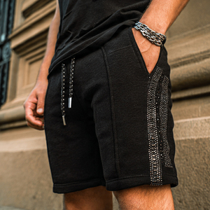 Pantalones Cortos Deportivos de Forro Polar Pesado con Pedrería para Hombre, Ideales para Correr al Aire Libre y Estilo Urbano de Invierno - Product Image 1