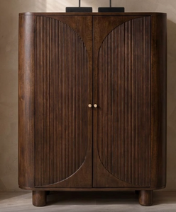 Armoire moderne en bois de chêne massif à 2 portes, meuble à chaussures fin, rangement autoportant facile à assembler pour salon et entrée - Product Image 1