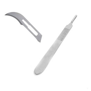 Ensemble d'instruments médicaux, lame de scalpel chirurgical stérile jetable, manche en acier inoxydable, forceps réutilisables, manuel, classe II - Product Image 1