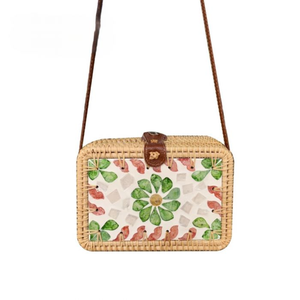 Bolso de hombro moderno de ratán Handwicker con nácar, bolso de hombro informal para mujer de Vietnam - Product Image 1