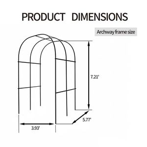 Set di 2 Fioriere da Giardino in Metallo con Traliccio ad Arco, Contenitori per Piante Rampicanti da Esterno, Recinzioni e Cancelli Rialzati - Product Image 4