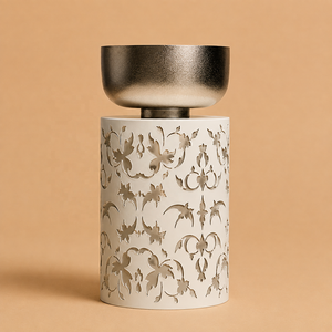 Brûleur d'encens de luxe moderne vert olive, bol en métal à motif estampé, support pour Oud et Bakhoor, brûleur de charbon, vente en gros - Product Image 4