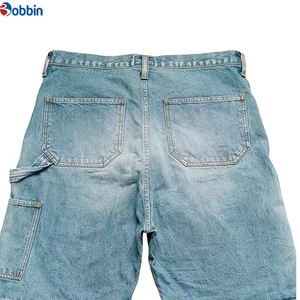 Pantalones Cortos Casuales de Verano para Hombre, Estilo Retro Hip Hop, Personalizados, Decorados con Pedrería, Tela Vaquera Lavada, Diseño Cargo - Product Image 2