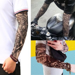 ปลอกแขนป้องกันรังสียูวีสำหรับปั่นจักรยาน ลายพิมพ์ลายสัก สำหรับผู้ใหญ่ 男女 ใช้ได้ ผลิตจากโพลีเอสเตอร์ ระบายอากาศได้ดี คุณภาพสูง น้ำหนักเบา - Product Image 4