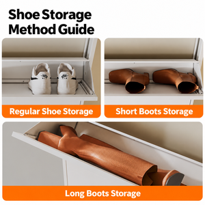 Meuble à chaussures moderne et fin avec 3 compartiments rabattables, pieds surélevés, organisateur minimaliste gain de place pour entrée de maison - Product Image 6