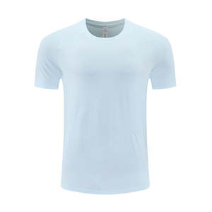 เสื้อยืดคอกลมแขนสั้นสีพื้นสำหรับผู้ชายรุ่นใหม่ ฤดูร้อน สีขาว ขายส่งจากโรงงาน - Product Image 2