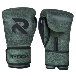 Gants de boxe RYDOM vintage verts avec fermeture auto-agrippante pour le sparring, l'entraînement au sac de frappe, logo personnalisé, OEM, vente en gros, marque privée - Product Image 4