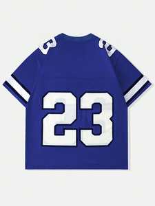Camiseta de Fútbol Azul Marino con Cuello en V, Número 23 Blanco, Estampado Tackle Twill, Manga Corta, Corte Regular para Adultos - Product Image 2