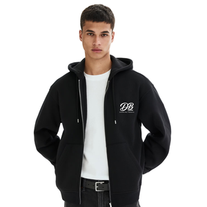 Custom Loose Fit <b>Zip</b> Through Hoodie Premium Cotton Blend Full <b>Zip</b> <b>Hooded</b> Sweatshirt Casual Streetwear OEM ODM Factory Supply - Product Image 1