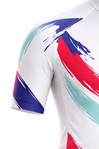 เสื้อเจอร์ซีย์ปั่นจักรยานดีไซน์ใหม่ ระบายอากาศได้ดี ป้องกันแบคทีเรีย พิมพ์ลายชื่อทีมแบบดิจิทัล โพลีเอสเตอร์ 100% สายปรับได้ รับผลิตแบบ OEM - Product Image 6