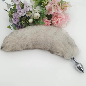 Wholesale Real Fur <strong>Butt</strong> <strong>Plug</strong> with Stainless Steel Base 100% Genuine Fox Tail | Anal <strong>Plug</strong> Factory - Product Image 4