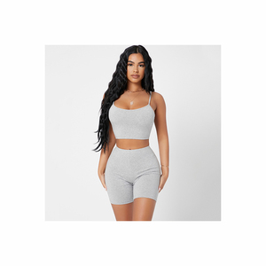 Conjunto Deportivo Casual para Mujer, Transpirable, Estilo Biker, con Pantalones Cortos y Blusa, Talla 4X - Product Image 1