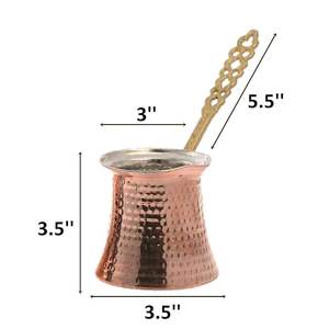 Cafetera turca árabe de latón con cuchara, de acero inoxidable, 300 ml, apta para inducción, con aislamiento térmico, utensilios para café y té - Product Image 4