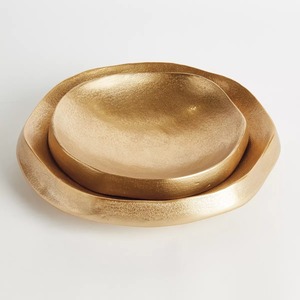 Timeless Form Handmade High Quality Aluminum Tabletop <b>Vase</b> <b>Gold</b> Finish Modern Design Decorative Bowl for Housewarming Wedding - Product Image 3
