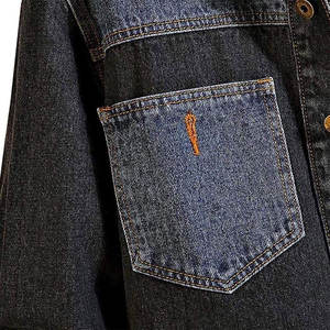 Veste en jean personnalisée pour homme |   Veste en jean décontractée coupe slim avec fermeture boutonnée |   Veste de style streetwear pour hommes - Product Image 3