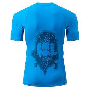 OEM Men Rash Guard T <b>Shirt</b> <b>Compression</b> Short Sleeve Swim <b>Shirt</b> UV Protection Custom Logo Wholesale Bulk - Product Image 2