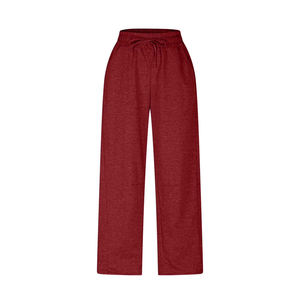 <b>Women's</b> <b>Red</b> Hooded Zip-Up <b>Sweatshirt</b> And Joggers Set Solid Color Full Sleeve Pocket Elastic Waist Casual Wear Autumn Style - Product Image 4