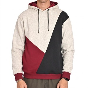 Sudadera con Capucha Tricolor con Bloques de Color Geométricos, Sudadera Premium con Paneles en Contraste, Sudadera Moderna de Estilo Urbano - Product Image 1