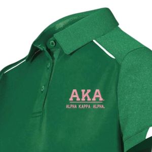 Polo de Manga Corta Verde para Mujer con Logotipo Bordado en Rosa, Cuello Camisero, Informal, de Algodón, Uniforme de Golf, Suave, Cómodo y a la Moda - Product Image 3