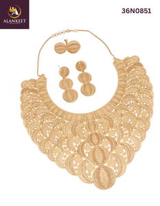 สร้อยคอทอง 24K ชุบทองเหลืองหนักหนึ่งกรัม พร้อมสร้อยแบบกล่อง ชุดเครื่องประดับแฟชั่นสำหรับผู้หญิง เหมาะสำหรับเป็นของขวัญ - Product Image 2