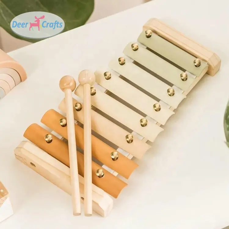Montessori Musical Instrument 8 Notes Wooden Xylophone Toy For Kids DC07104