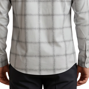 Chemise en flanelle à carreaux gris clair personnalisée pour homme, manches longues, boutonnée, décontractée, tissu brossé doux, streetwear quotidien - Product Image 6