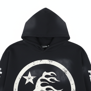 En Stock, Envío Rápido, Sudadera con Capucha Oversize de Alta Calidad 100% Algodón, Estilo Hip Hop, con Estampado Hell Stair, Conjunto Deportivo - Product Image 5