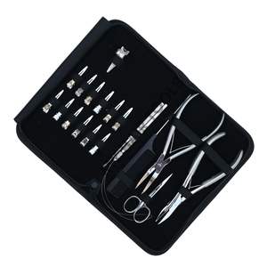 Multi Function <b>Hair</b> Extension Tools Kit Silver Bead Opener & Closer Plier Micro Bead <b>Crimper</b> Hook Loop and Styling Accessories - Product Image 1