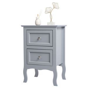 2 Comodini Moderni in Legno Massello Stile Country a Due Livelli, Eleganti Tavolini Laterali di Grandi Dimensioni per Camera da Letto o Appartamento, Assortiti - Product Image 6