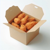 Boîte de rangement en carton ivoire personnalisée de haute qualité pour l'emballage de poulet frit et de frites, jetable, de qualité alimentaire avec pelliculage mat