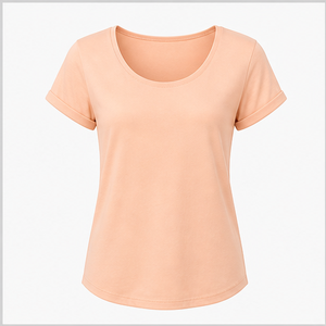Womens <b>Peach</b> Scoop Neck Short Sleeve Regular Fit T <b>Shirt</b> WTS-0077 - Product Image 1