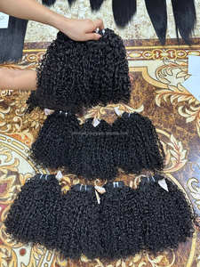 Paquetes de cabello rizado Pixie virgen crudo cabello rizado vietnamita, extensión de cabello humano rizado Pixie Birmano para mujeres negras - Product Image 3