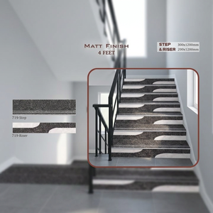 Rustic Sugar Glossy 1200x300mm & 1200x200mm GVT Porcelain <b>Step</b> Riser Tiles 11mm/20mm Non Slip Stair Treads for Bathroom - Product Image 2