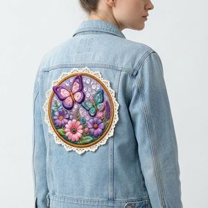 Magnifique Patch Brodé Papillon Fleur Thermocollant pour Casquette de Baseball, Chapeau, Sac, Veste, DIY, Mode, Vente en Gros - Product Image 4