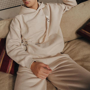 Ensemble de survêtement pour homme en molleton technique épais, style Y2K, avec sweat à capuche ample color block et pantalon de jogging large, streetwear, tenue de sport, hiver, 100% coton - Product Image 5