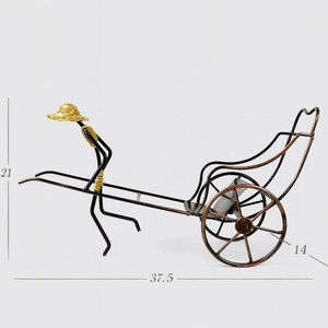 Porte-bouteille de vin attrayant de style chariot à main pour une présentation créative, décoration de bar à domicile et pièce décorative pour salon, provenant d'Inde - Product Image 3
