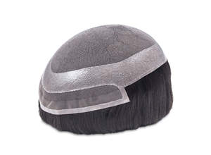 Perruque pour homme 34b Hawaii en cheveux Remy indiens naturels ondulés, base en peau, 100% cheveux humains, toupet, système de remplacement à 120% de densité - Product Image 3